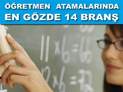 Öğretmen Atamalarında En Gözde 14  Branş