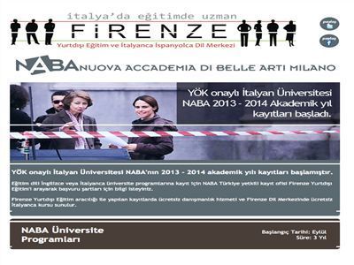  İtalyan Üniversitesi NABA 2013 -2014 Akademik Yıl Kayıtları Başladı