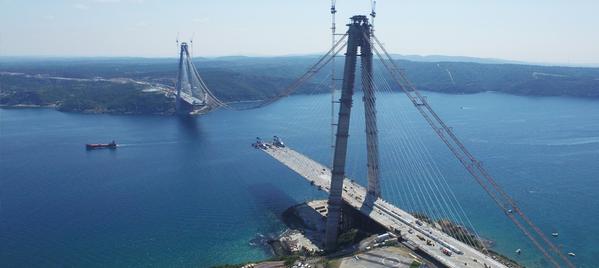  3'üncü Boğaz Köprüsü son 648 metre