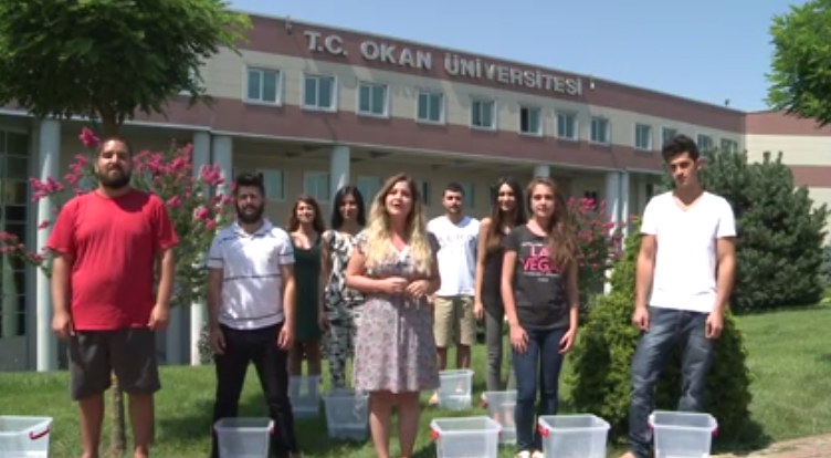"ALS - IceBucketChallenge" kampanyasına  Okan Üniversitesi öğrencilerinden destek