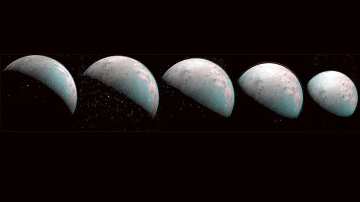 Jüpiter'in uydusu Ganymede'in kuzey kutbunun görüntüleri paylaşıldı