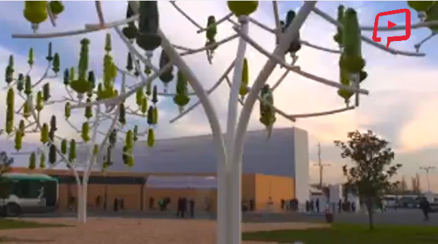 Ağaç şeklinde tasarlanmış rüzgar türbinleri...