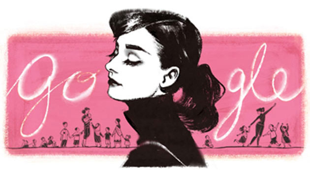Audrey Hepburn doodle oldu