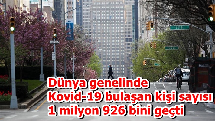 Dünya genelinde Kovid-19 bulaşan kişi sayısı 1 milyon 926 bini geçti