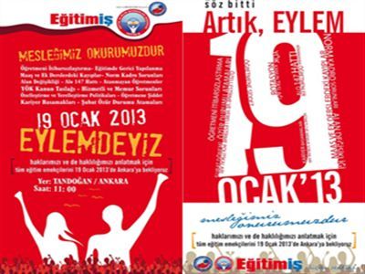 Eğitim-İş:  'Meslek onurumuz için 19 Ocak’ta Tandoğan’dayız'