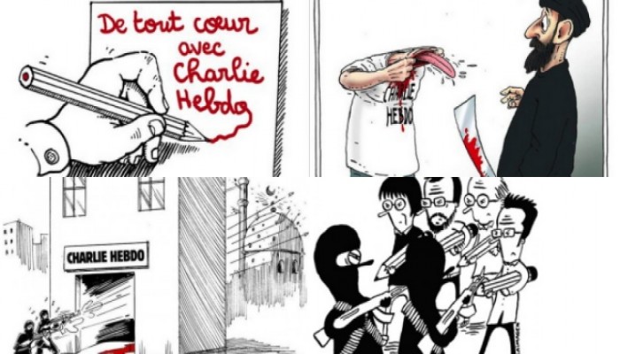 Charlie Hebdo için çizdiler! 